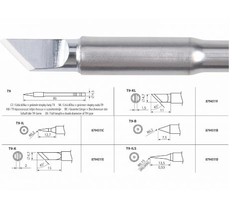 Hrot spájkovací T9-KL pre 8794511, EXTOL INDUSTRIAL