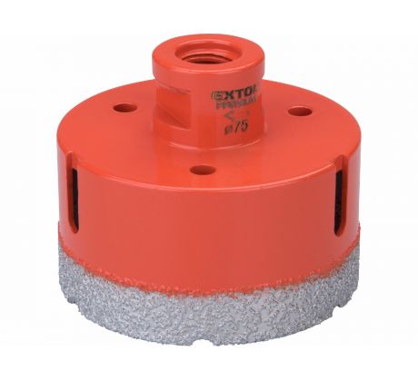 Vrták korunkový diamantový do uhlovej brúsky, Ø75mm, EXTOL PREMIUM