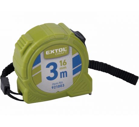 Meter zvinovací 3m, šírka pásu 16mm, s brzdou, EXTOL CRAFT