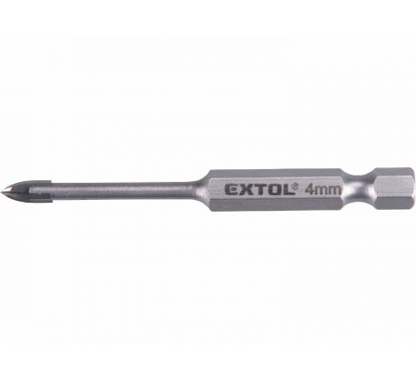 Vrták do skla a keramiky 4mm, šesťhranná 1/4" stopka, EXTOL PREMIUM