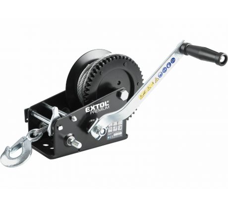 Navijak lanový ručný obojsmerný, 1350kg, 2 rýchlosti, lano Ø6mmx10m, EXTOL PREMIUM