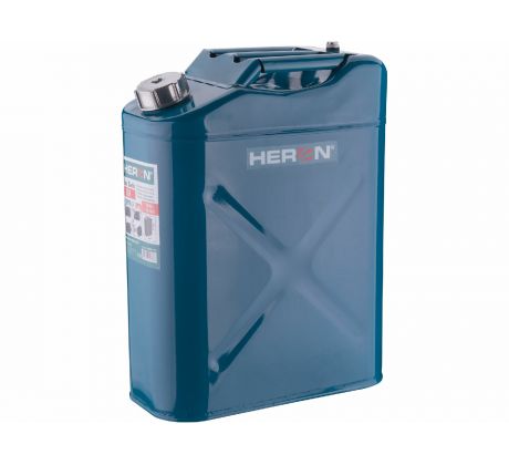 Kanister oceľový na benzín 20l s nalievacím hrdlom, HERON