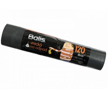 Vrecia na odpad zaťahovacie 120l, 10ks, 70x100cm