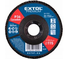 Kotúč lamelový šikmý korundový, P36, 115mm, diera 22,2mm, EXTOL PREMIUM