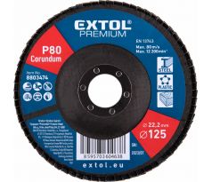 Kotúč lamelový šikmý korundový, P80, 125mm, diera 22,2mm, EXTOL PREMIUM