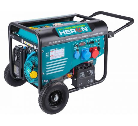 Elektrocentrála benzínová a plynová s diaľkovým ovládaním, 3F, 8,2kW, 17HP, HERON
