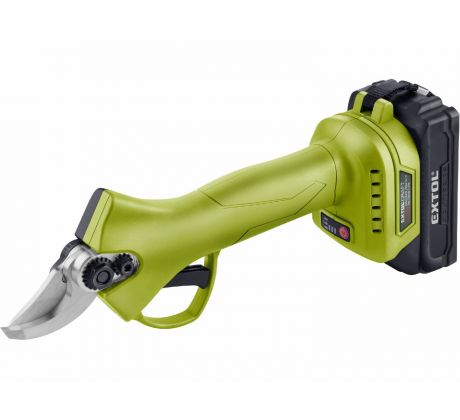 Nožnice na konáre akumulátorové bezuhlíkové, 20V, 1x 2Ah Li-ion, 2A nabíjačka, max. 25mm, EXTOL CRAF