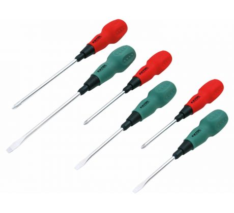 Skrutkovače s pogumovanou rukoväťou, sada 6ks, CrV, EXTOL PREMIUM