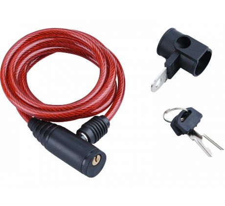 Zámok na bicykel špirálový 150cm, Ø6mm, 2x kľúč