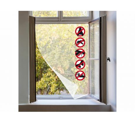 Sieť na okná proti hmyzu, 90x150cm, PES