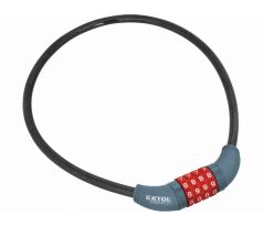 Zámok na bicykel číselný kód, Ø10mmx650mm, 4-miestny kód, EXTOL PREMIUM