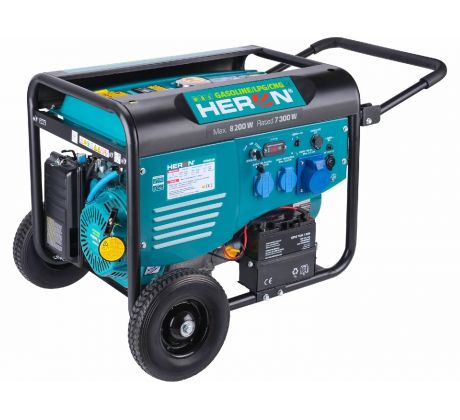 Elektrocentrála benzínová a plynová 1F, 8,2kW, 17HP, možnosť ATS, HERON