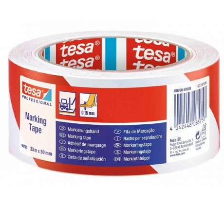 Páska lepiaca výstražná 60760, 50mmx33m, nosič PVC, červeno-biela
