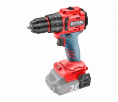 Vŕtačka s príklepom aku kompaktná Share20V, bez aku, 50Nm, bezuhlíkový motor, EXTOL PREMIUM