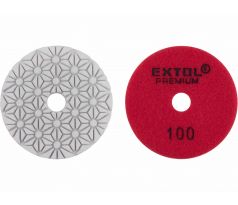 Kotúč diamantový leštiaci na suchý zips, ø100mm, P100, EXTOL PREMIUM