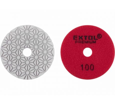 Kotúč diamantový leštiaci na suchý zips, ø100mm, P100, EXTOL PREMIUM