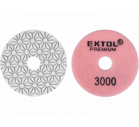 Kotúč diamantový leštiaci na suchý zips, ø100mm, P3000, EXTOL PREMIUM
