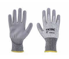 Rukavice polyesterové polomáčané v polyuretáne, 8", EXTOL PREMIUM