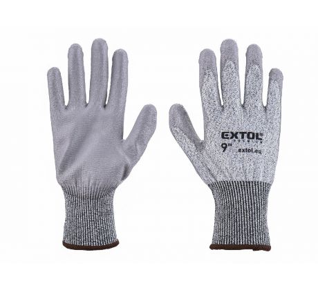 Rukavice polyesterové polomáčané v polyuretáne, 9", EXTOL PREMIUM