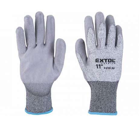 Rukavice polyesterové polomáčané v polyuretáne, 11", EXTOL PREMIUM