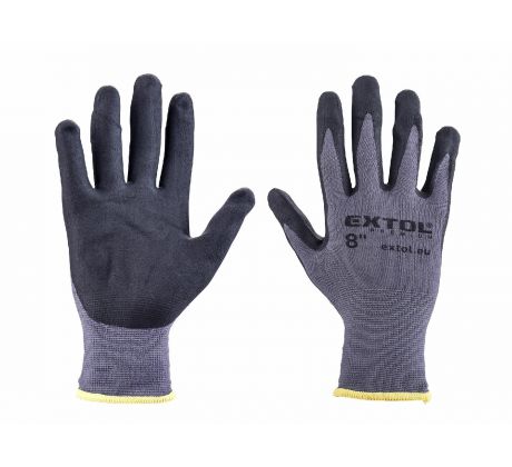 Rukavice nylonové polomáčané v nitrile, 8", EXTOL PREMIUM