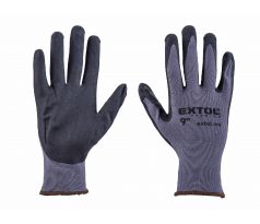 Rukavice nylonové polomáčané v nitrile, 9", EXTOL PREMIUM