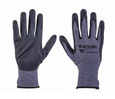 Rukavice nylonové polomáčané v nitrile, 10", EXTOL PREMIUM