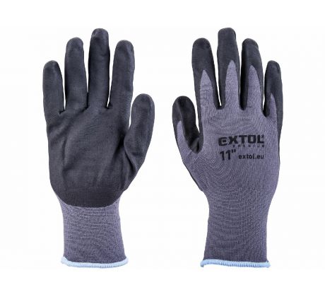 Rukavice nylonové polomáčané v nitrile, 11", EXTOL PREMIUM