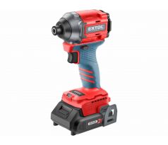 Uťahovač rázový aku Share20V, 1x 2Ah, 1/4" šesťhran na bity, 230Nm, bezuhlíkový motor, EXTOL PREMIUM