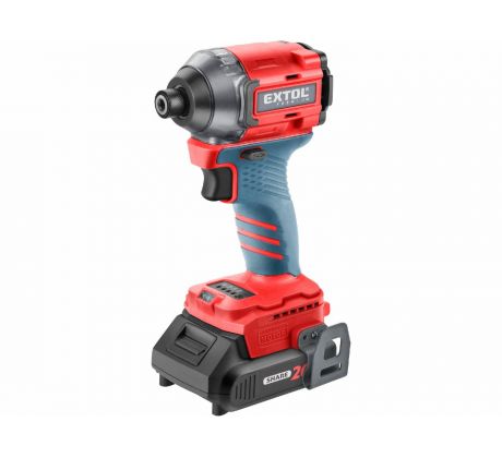 Uťahovač rázový aku Share20V, 1x 2Ah, 1/4" šesťhran na bity, 230Nm, bezuhlíkový motor, EXTOL PREMIUM