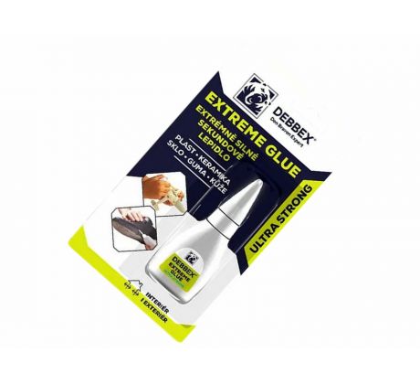 Sekundové lepidlo EXTREME GLUE 20g, transparentné, Den Braven