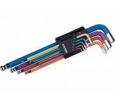 Kľúče imbusové farebné predĺžené, 9ks, 1,5-10mm, S2, EXTOL PREMIUM