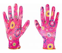 Rukavice nylon, máčané v nitrile, 8", EXTOL LADY