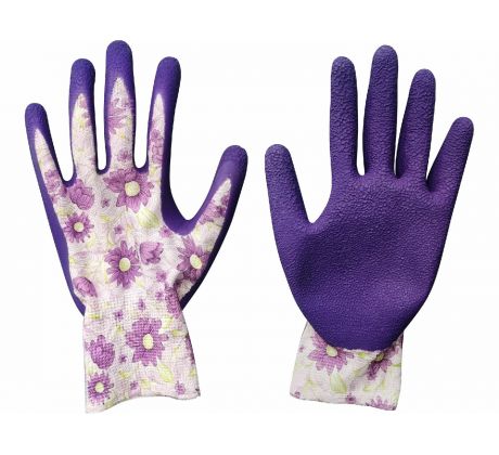 Rukavice polyesterové polomáčané v latexe, 7", EXTOL PREMIUM