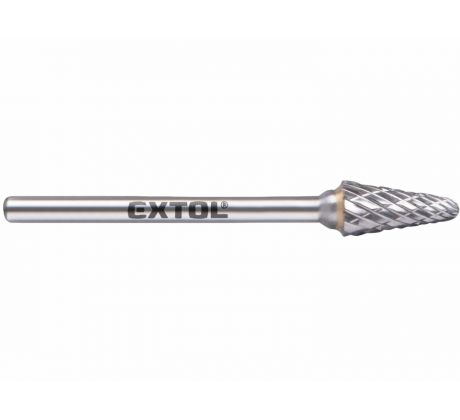 Fréza karbidová kónická polguľaté čelo, ø6mm, rezná dĺžka 13mm, stopka ø3mm, EXTOL INDUSTRIAL