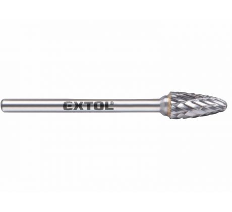 Fréza karbidová konvexná, polguľaté čelo, ø6mm, rezná dĺžka 13mm, stopka ø3mm, EXTOL INDUSTRIAL