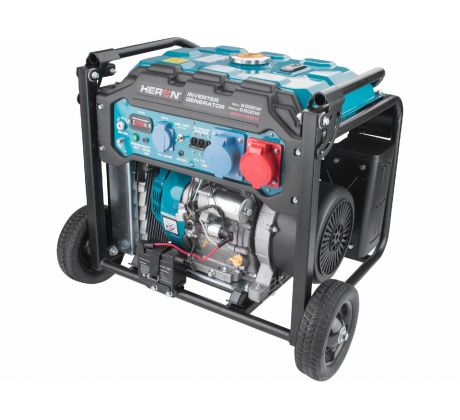 Elektrocentrála invertorová rámová 3F, 9kW, diaľkové ovládanie, podvozok, HERON