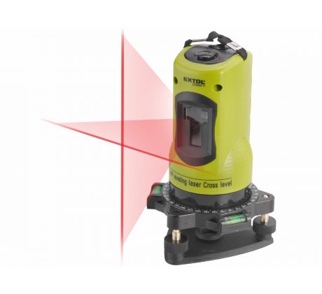 Prasknutý kryt-Laser líniový samonivelačný 1H-1V, červený laser, otočná základňa, 2xAA