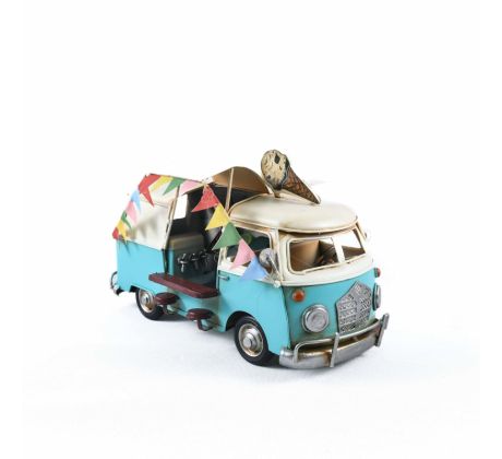 Kovové auto „ICECREAM“ – Retro zmrzlinový van biolomodrý