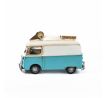 Kovové auto „ICECREAM“ – Retro zmrzlinový van biolomodrý