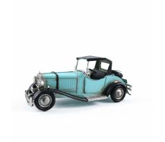 Kovové auto – Vintage modrý kabriolet