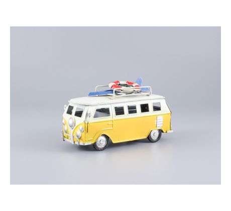 Kovové auto – VW T1 Bulli s plážovou výbavou