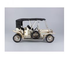 Kovové auto – Vintage krémový kabriolet s čiernou strechou