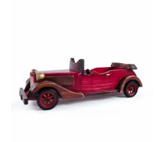 Drevené auto – Vintage kabriolet červený