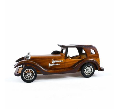 Drevené auto – Retro roadster so strechou