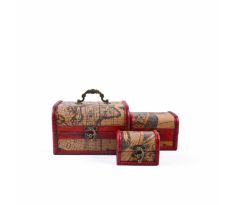 Súprava zdobených úložných boxov (3 ks) – 16x12x11