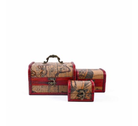 Súprava zdobených úložných boxov (3 ks) – 16x12x11