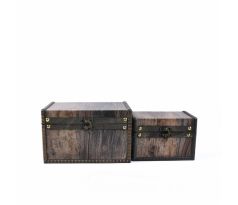 Súprava zdobených úložných boxov (2 ks) – 21x13x13 /
