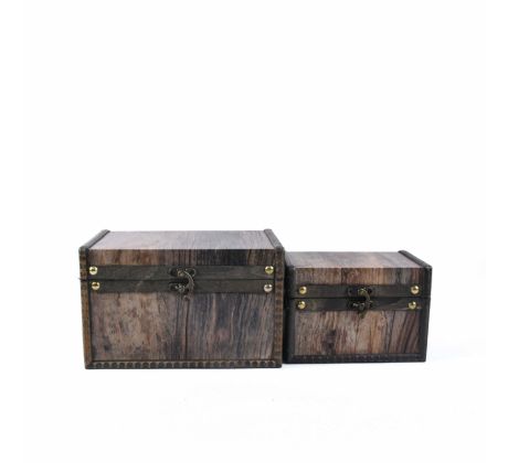 Súprava zdobených úložných boxov (2 ks) – 21x13x13 /