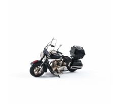 Čierna kovová motorka "TOURING" – cca 13x21 cm
